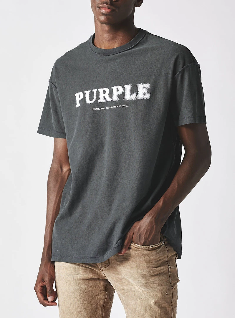 PURPLE-BRAND Purple Brand T-Shirt - For All Kind - Washed Black - P101-FKB 1 PURPLE-BRAND Purple Brand T-Shirt - For All Kind - Washed Black - P101-FKB