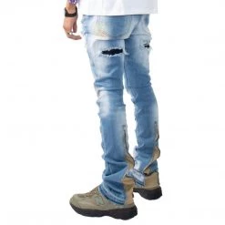 Majestik Jeans - Stacked Rips And Repair - Medium Blue - DL2240