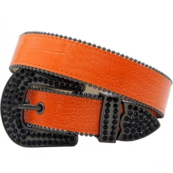 DNA Belt - Plain Snakeskin - Orange And Black