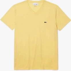 Lacoste T-Shirt - V-Neck Pima Cotton Jersey - Yellow-6XP - TH6710 Shop All