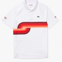 Shop All Lacoste Polo Shirt - Swirl - White And Red - DH6946
