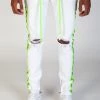 KDNK Jeans - Reflective Stripe - White/Lime - KNB3160 Shop All