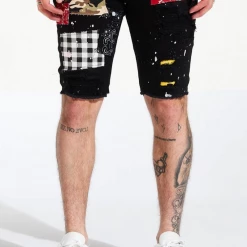 Embellish Shorts - Patch - Black - EMBSP222-134