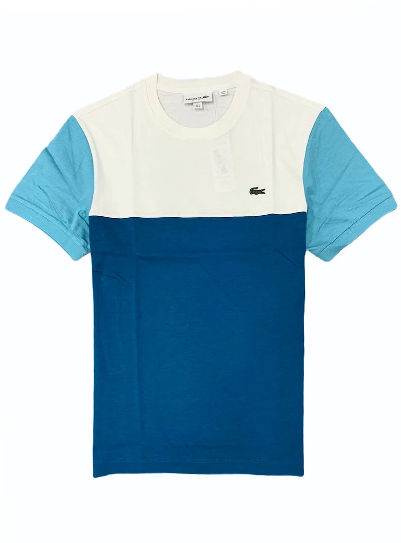 Shop All Lacoste T-Shirt - Color Block - Blue/White - TH5103 1 Shop All Lacoste T-Shirt - Color Block - Blue/White - TH5103