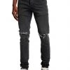 Purple-Brand Jeans - Ripped Knees - Grey Wash - P001