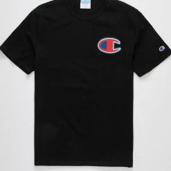 Shop All Champion T-Shirt - Infused Felt Logo Heritage - Black