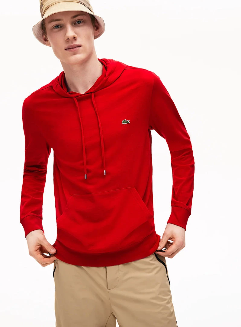 Lacoste Hoodie - LS Cotton Shirt - Red-240 - TH9349 2 Lacoste Hoodie - LS Cotton Shirt - Red-240 - TH9349