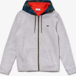 Lacoste Sweatshirt - Sport Contrast Hood Fleece - Grey - SH8594 Shop All