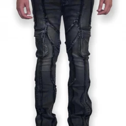 Damati Jeans - Oliver Stacked - Black Grey - DMT-955