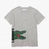 Lacoste Kids T-Shirt - Big Green Croc - Grey - TJ6847