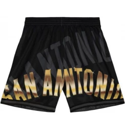 Shop All Mitchell & Ness Shorts - Big Face 4.0 Spurs - Black And Gold - PSHR1259