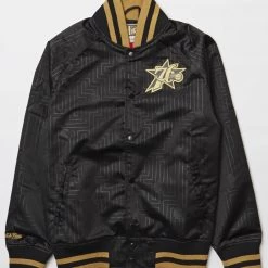 Mitchell & Ness Jacket - NBA CNY Philadelphia 76ers - Black And Gold Shop All