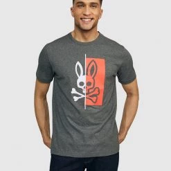 Psycho Bunny T-Shirt - Dovedale Crew Neck Tee - Heather Silver - B6U202N1PC Shop All