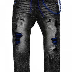 Frost Originals Jeans - Cord & Chain - Black Wash With Royal - F1777 Shop All