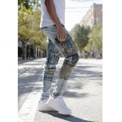 Shop All Copper Rivet Jeans - Rip & Camo Repair - Blue And Camo - 133037