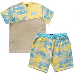 Outrank Short Set - Spring Wars - Yellow And Blue - ORT022