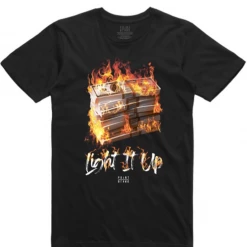 Point Blank T-Shirt - Money On Fire - Black Shop All