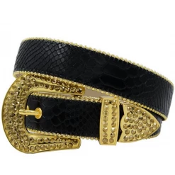 DNA Belt - Plain Snakeskin - Black And Gold Shop All