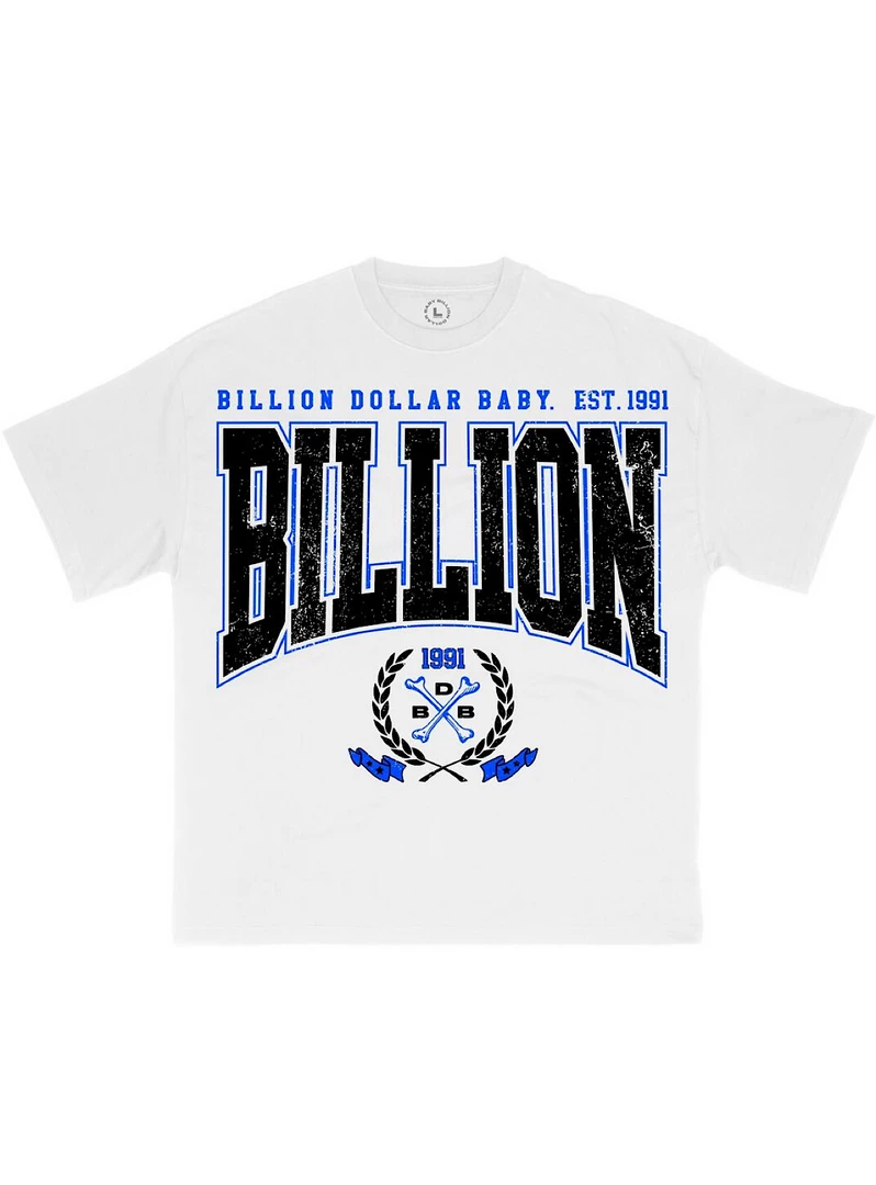 Billion Dollar Baby T-Shirt - Seal - White And Blue Shop All 1 Billion Dollar Baby T-Shirt - Seal - White And Blue Shop All