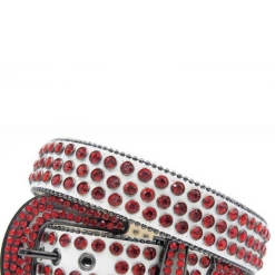 Shop All Karma Belt - Alligator - White With Red Stones - Style 11
