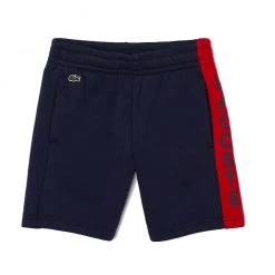 Shop All Lacoste Kids Shorts - Lettered Side Band - Navy Blue - GJ2625