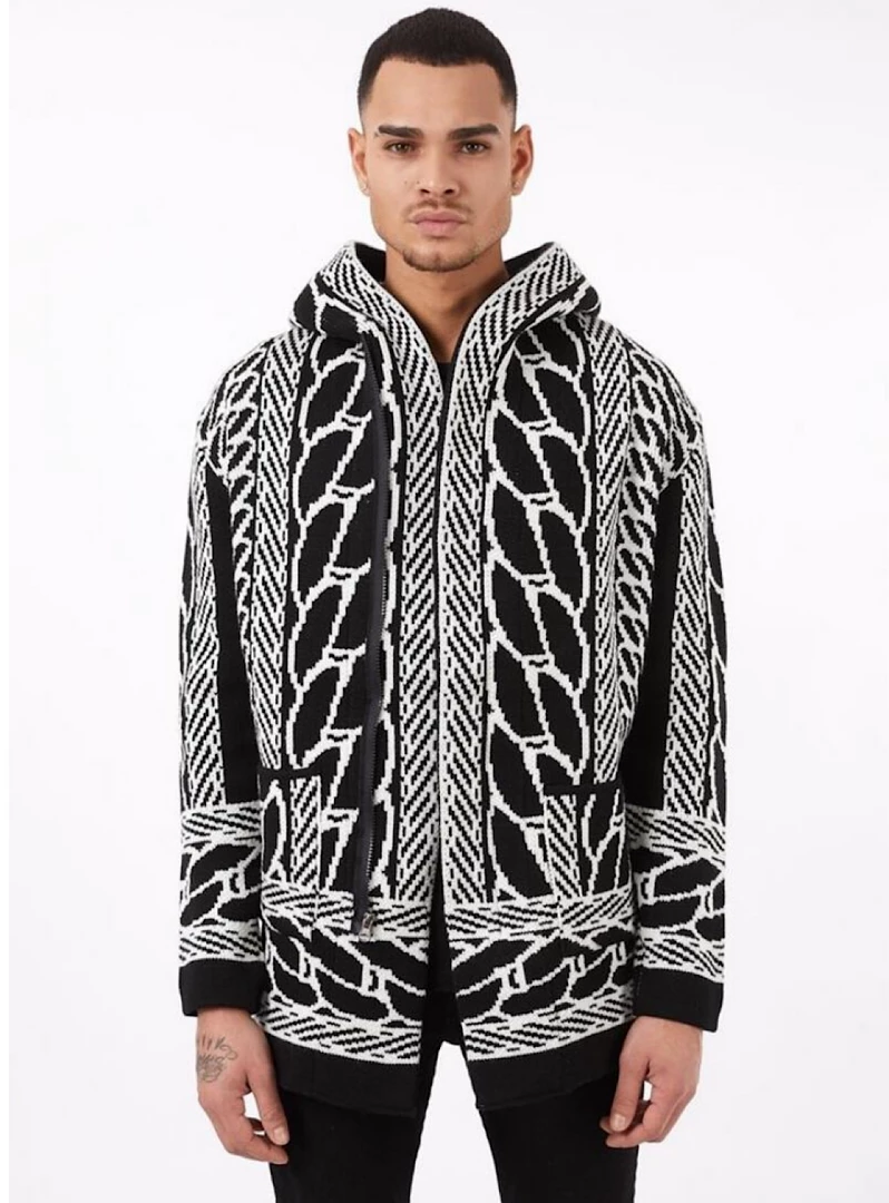 Shop All One In A Million Sweater - Cardigan - Black And White - C730-1 1 Shop All One In A Million Sweater - Cardigan - Black And White - C730-1