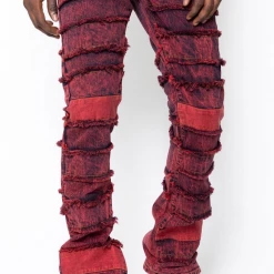 Golden Denim Jeans - The Stacked - Crimson Red - GDSPQS122-21