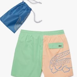 Lacoste Swim Trunks - Patterned - Light Orange And Green - MH9397 51 F6L