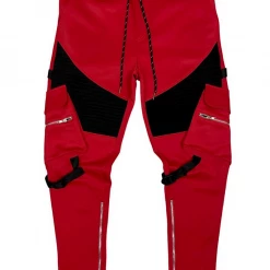 Motive Denim Track Pants - Biker Cargo - Red And Black - MT103 Shop All