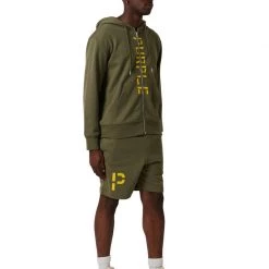 Purple-Brand Shorts - French Terry Military Monogram - Olive - P413-FMMS222 Shop All