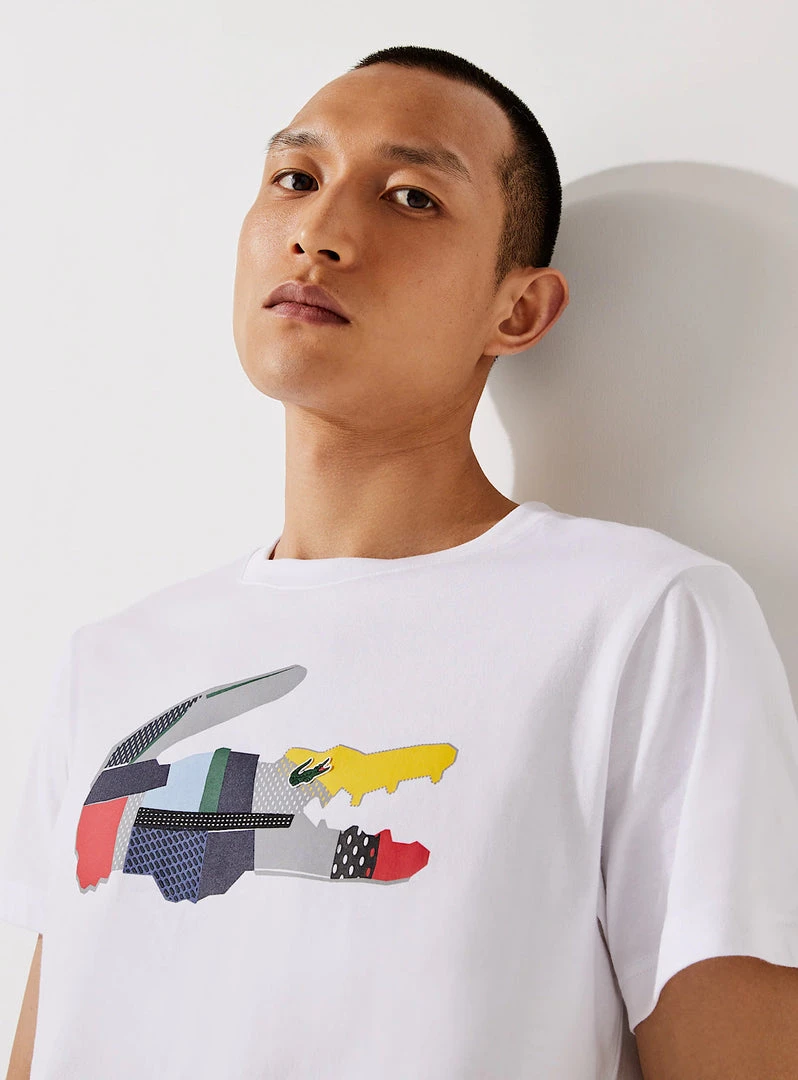 Lacoste T-Shirt - Patchwork Crocodile - White - TH0822 Shop All 2 Lacoste T-Shirt - Patchwork Crocodile - White - TH0822 Shop All