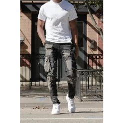 Shop All Copper Rivet Jeans - Rip & Camo Repair - Black And Camo - 133037