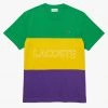 Shop All Lacoste T-Shirt - 3D Lettered Colorblock - Green With Yellow And Purple - TH7059