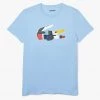 Shop All Lacoste T-Shirt - Patchwork Crocodile - Light Blue Blue-HBP - TH0822