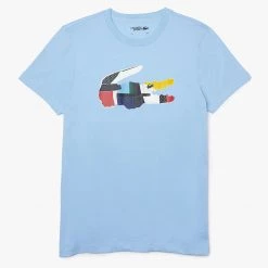 Shop All Lacoste T-Shirt - Patchwork Crocodile - Light Blue Blue-HBP - TH0822
