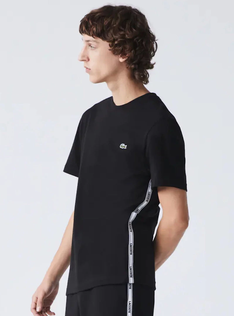 Lacoste T-Shirt - Side Print - Black - TH1207 2 Lacoste T-Shirt - Side Print - Black - TH1207