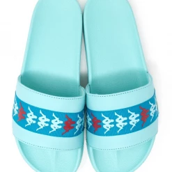 Kappa Slides - 222 Banda Adam 15 - Aqua With Blue Capri With Dark Red - 35161SW Shop All