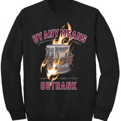 Shop All Outrank Sweatshirt - By Any Means Crewneck Fleece - Black - OR1867CF