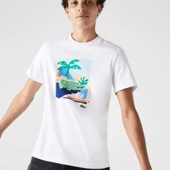 Lacoste T-Shirt - Palms - White - TH2645 Shop All