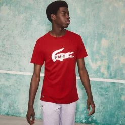 Lacoste T-Shirt - Croc Print - Red-5SX - TH6907