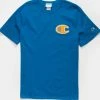 Champion T-Shirt - Infused Felt Logo Heritage - Ocean