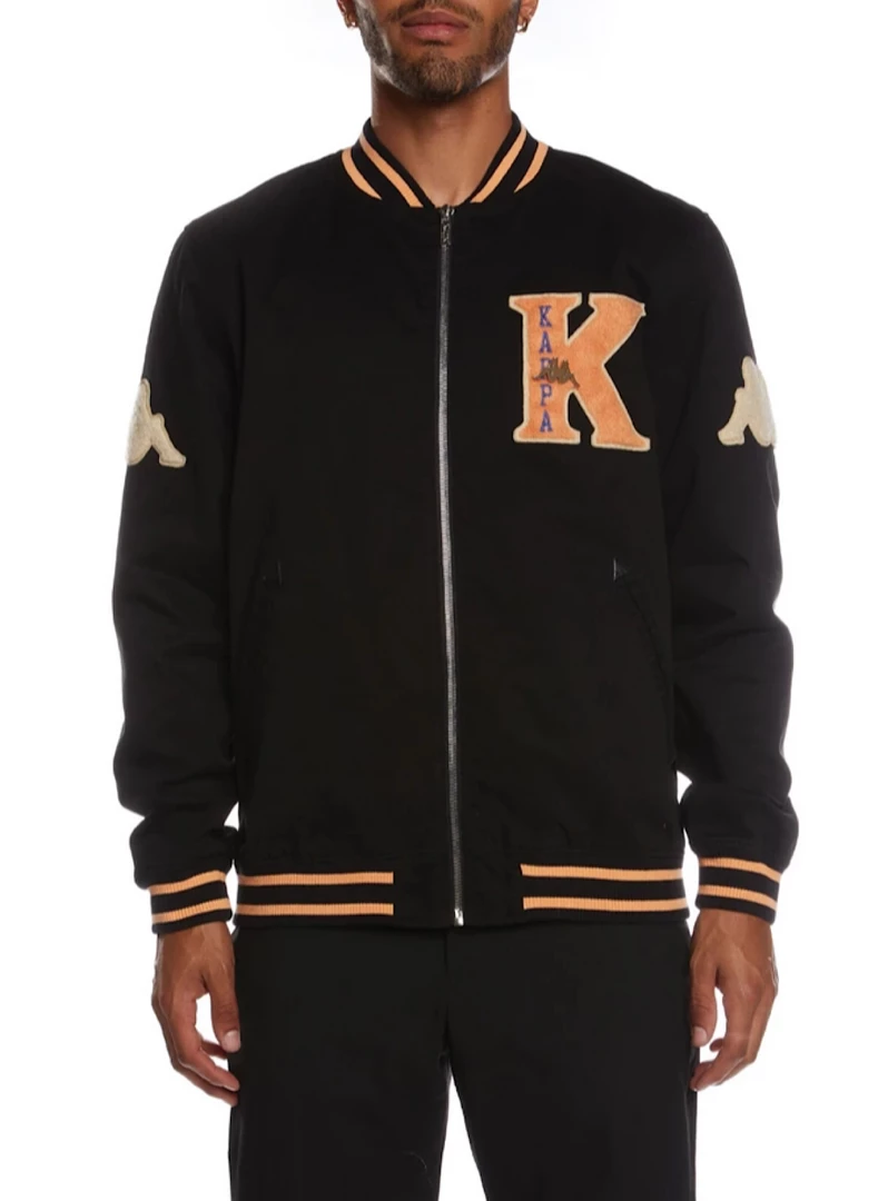 Kappa Jacket - Authentic Klaus Bomber - Black With Orange And Blue - 331326W 1 Kappa Jacket - Authentic Klaus Bomber - Black With Orange And Blue - 331326W