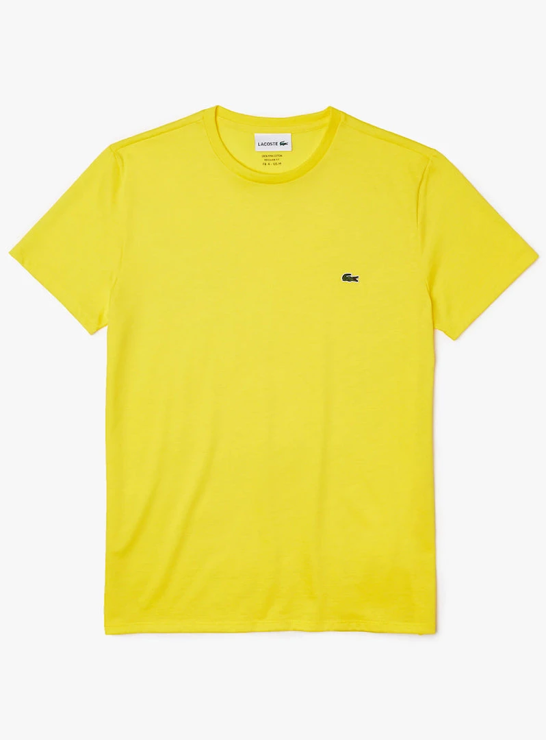Lacoste T-Shirt - Crewneck Pima Cotton Jersey - Yellow-HLL - TH6709 Shop All 1 Lacoste T-Shirt - Crewneck Pima Cotton Jersey - Yellow-HLL - TH6709 Shop All