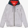 Lacoste Sweatshirt - Sport Contrast Hood Fleece - Grey - SH8594 Shop All