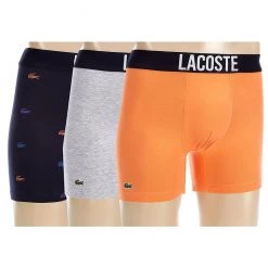 Shop All Lacoste Underwear - Casual Stretch Briefs 3-Pack - Navy Blue With Grey And Orange - 6H6564-51 PMF