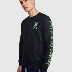 Shop All Psycho Bunny Shirt - Jasper Longsleeve - Navy - B6T176N1PC