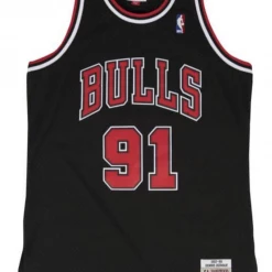 Mitchell & Ness Jersey - Chicago Bulls Dennis Rodman - Black And Red - SMJYGS18152 Shop All