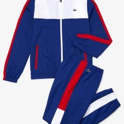 Lacoste Tracksuit - ColorBlocked - White With White And Red - WH2104 Shop All