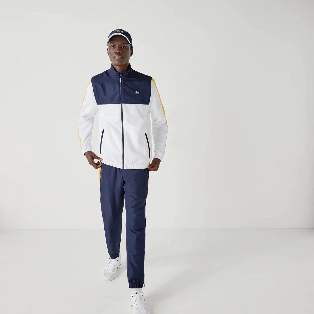 Lacoste Tracksuit - ColorBlocked - Navy With White And Yellow - WH2104 Shop All 4 Lacoste Tracksuit - ColorBlocked - Navy With White And Yellow - WH2104 Shop All