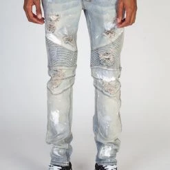 KDNK Jeans - White Paint - Blue - KND4291 Shop All